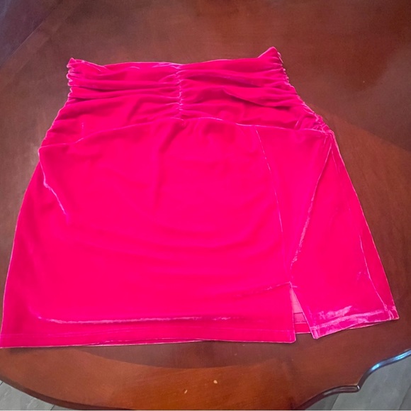 Lovers + Friends Fuchsia Velvet Mini Skirt - Picture 3 of 5